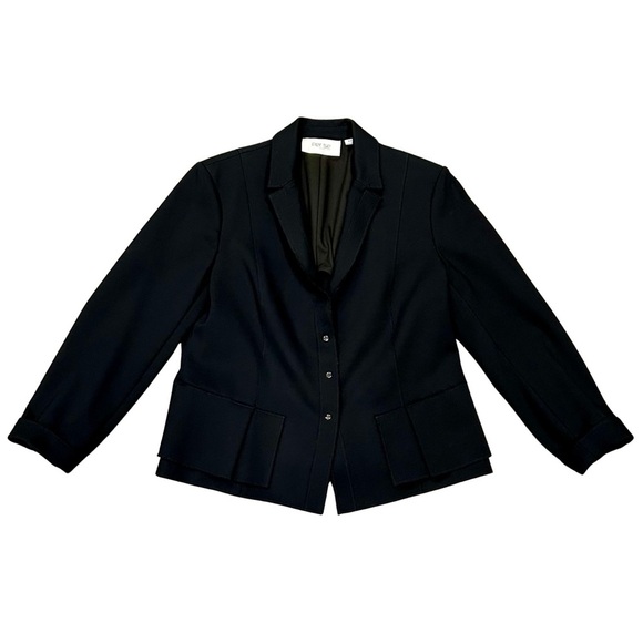 Per Se by Carlisle Black Peplum Blazer Jacket Size 12 - Picture 1 of 7
